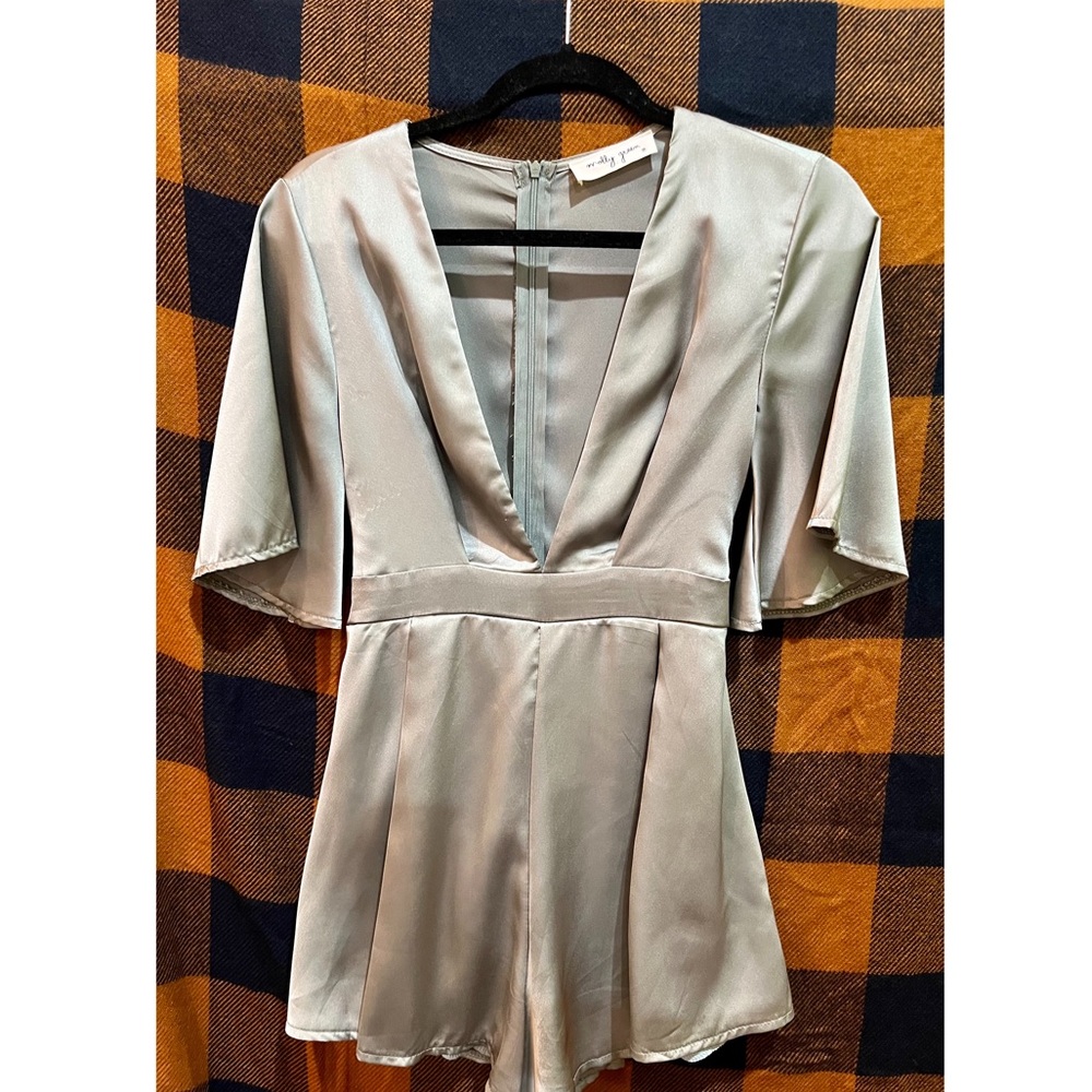 Molly Green Sage silky romper